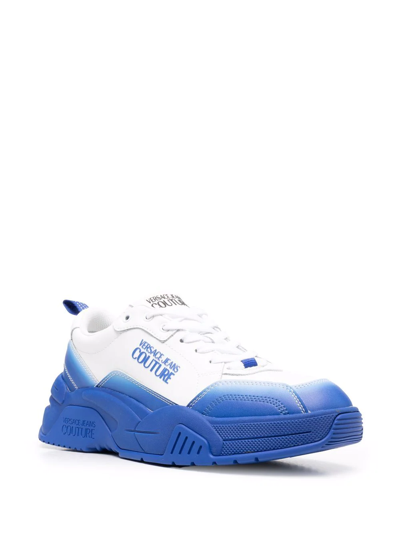 Shop Versace Jeans Couture Gradient Lace-up Sneakers In White