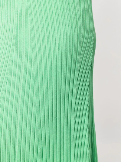 Remain Birger Christensen Charlie Womens Ribbed Calf Midi Skirt In Green