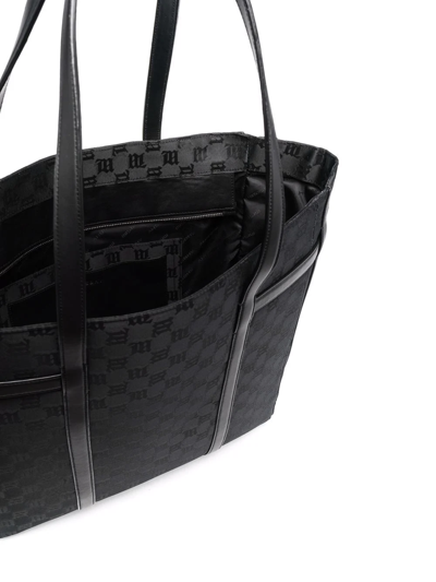 Misbhv Jacquard-monogram Tote Bag In Black