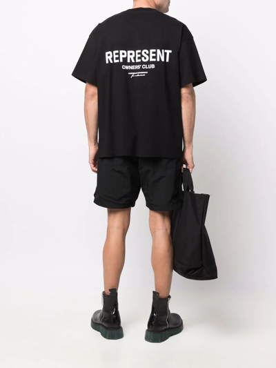 Shop Represent Logo Print Cotton T-shirt In Black