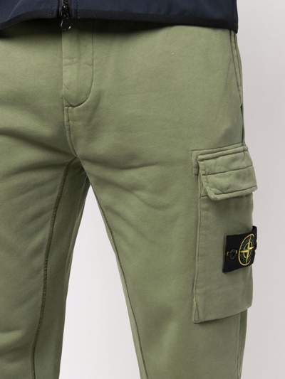 Shop Stone Island Compass Badge Track Pants In Green