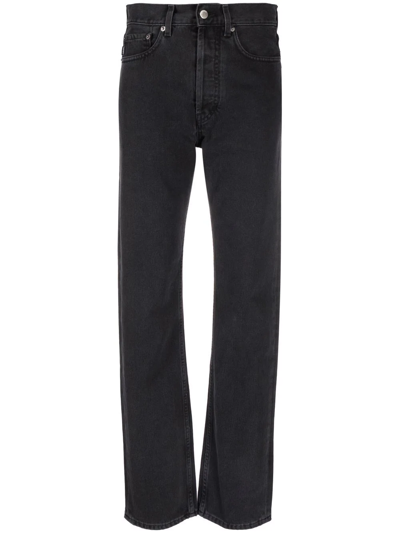 Shop Ambush High-waisted Straight-leg Jeans In Black