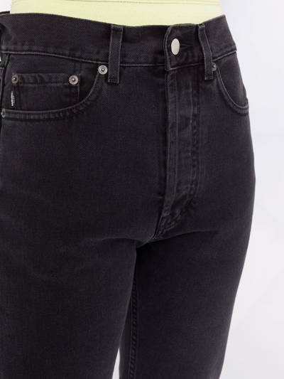 Shop Ambush High-waisted Straight-leg Jeans In Black