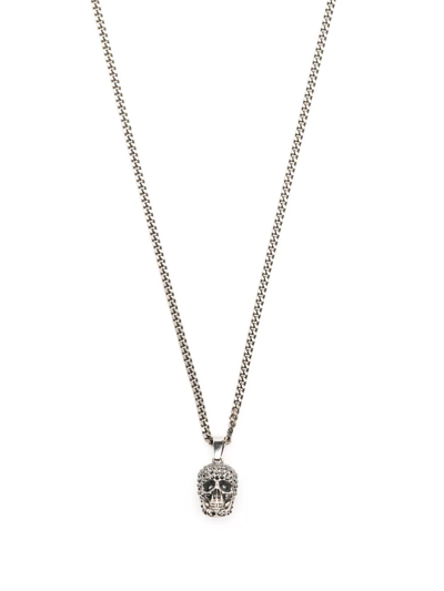 Shop Alexander Mcqueen Skull Charm Necklace In Metallic