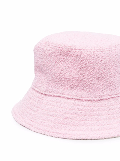 Shop Moncler Logo Patch Bucket Hat In Pink