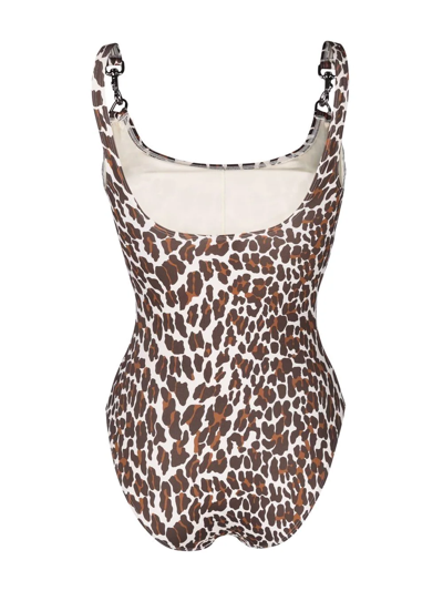 Shop Tory Burch Leopard-print Swimsuit In Brown