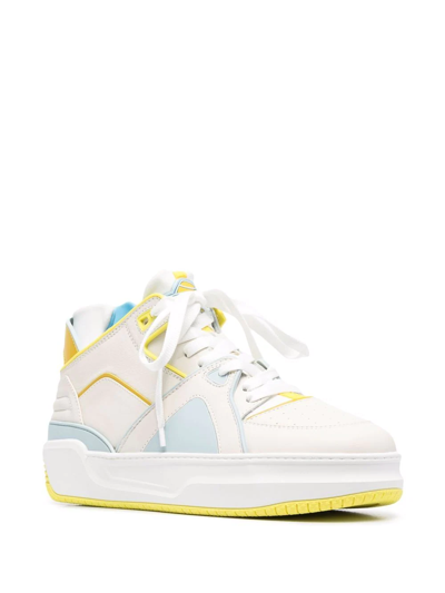 Just Don Colour-block Panelled Trainers In White