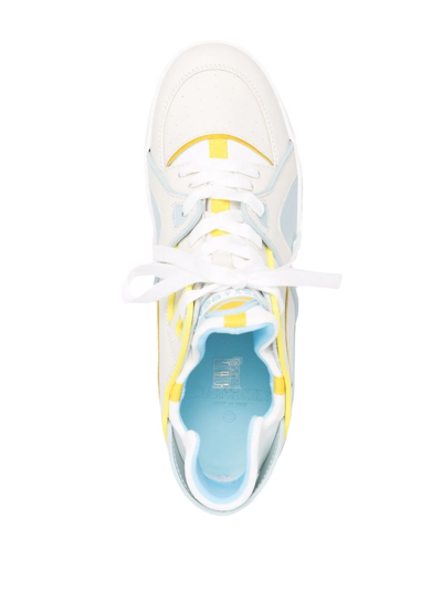 Just Don Colour-block Panelled Trainers In White