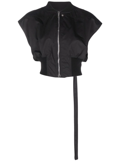 Shop Rick Owens Drkshdw Sleeveless Cropped Bomber Jacket In Black
