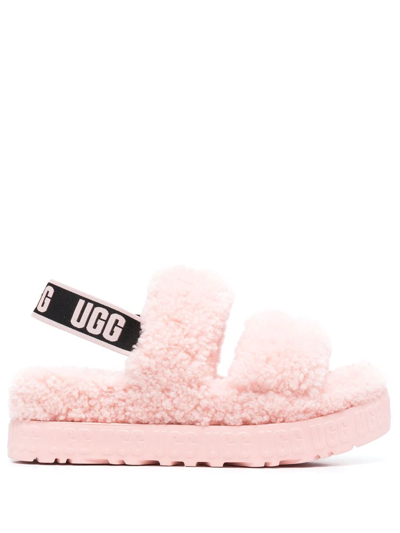 Shop Ugg Logo-slingback Sandals In Pink