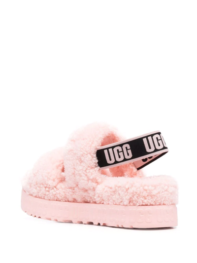 Shop Ugg Logo-slingback Sandals In Pink