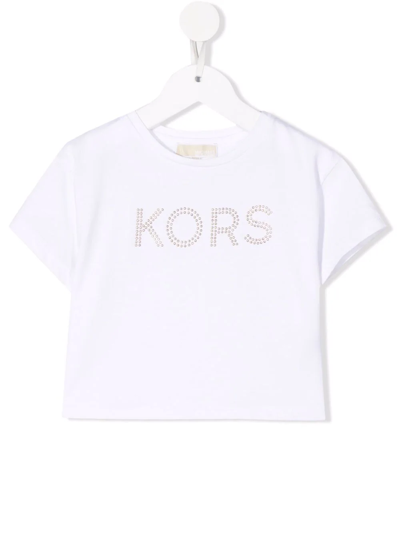 Shop Michael Kors Cotton Stud-logo T-shirt In White