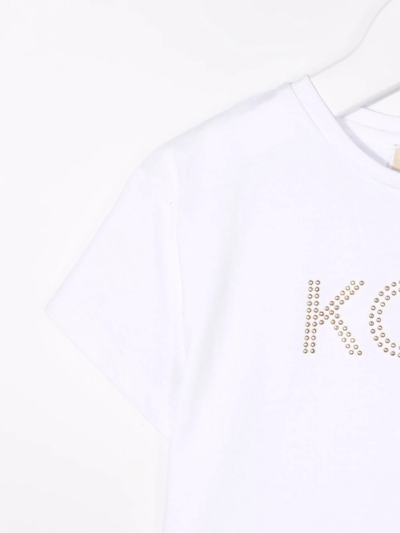 Shop Michael Kors Cotton Stud-logo T-shirt In White