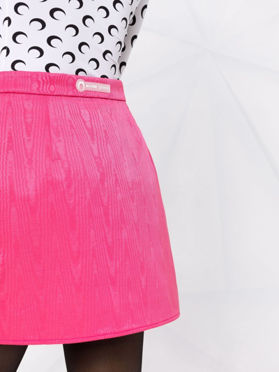 Shop Marine Serre Cycling Moire-effect Skirt In Pink