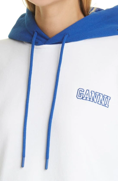 Shop Ganni Software Isoli Colorblock Cotton Blend Hoodie In Daphne