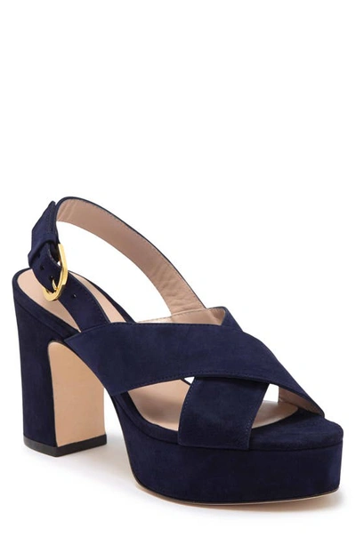 Shop Stuart Weitzman Jerry Platform Sandal In Nice Blue