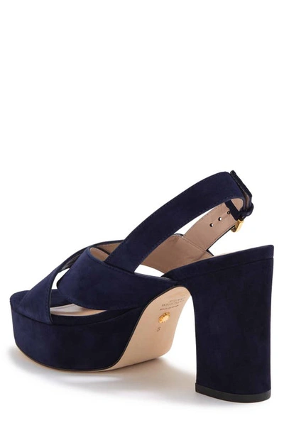 Shop Stuart Weitzman Jerry Platform Sandal In Nice Blue