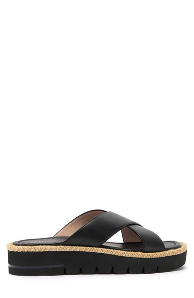 Shop Stuart Weitzman Roza Lift Slide Sandal In Black