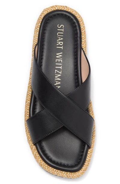 Shop Stuart Weitzman Roza Lift Slide Sandal In Black