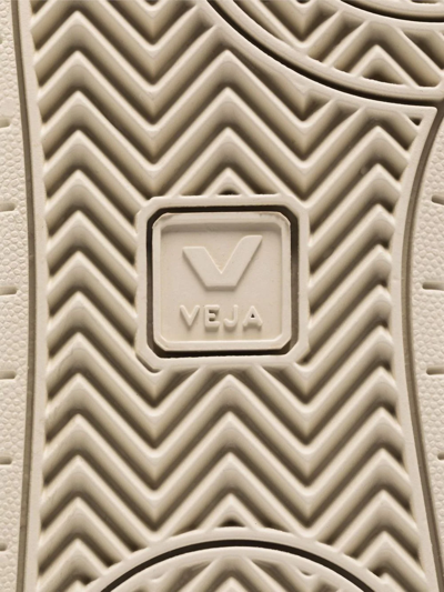 Veja White V-15 High Top Leather Sneakers In Weiss