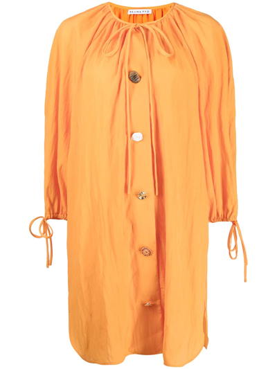Shop Rejina Pyo Scout Puff-sleeve Dress In Orange