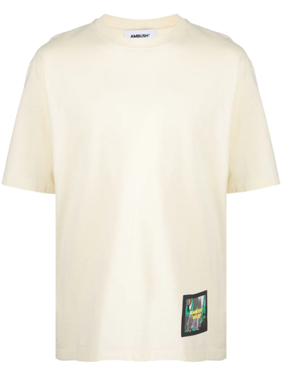 Shop Ambush Wksp Logo-patch T-shirt In Neutrals