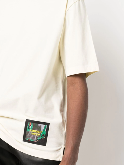 Ambush Wksp Patch T-shirt White Asparagus Multi In Neutrals