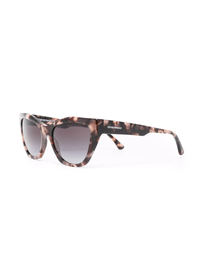 Emporio Armani Tortoiseshell Cat-eye Glasses In Brown