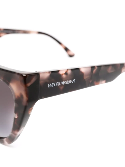 Emporio Armani Tortoiseshell Cat-eye Glasses In Brown