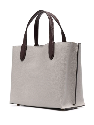 Shop Coach Leather Monogram-zip Tote Bag In Grau