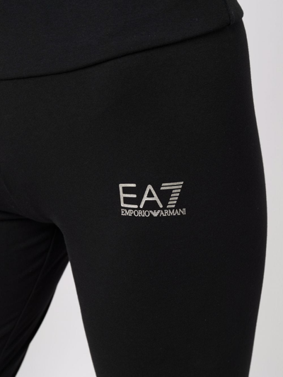 Shop Ea7 Logo-print Leggings In Schwarz