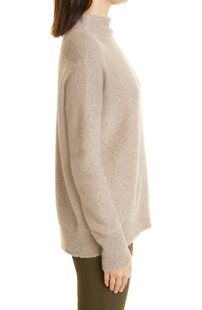 Shop Vince Boiled Cashmere Funnel Neck Pullover In 288hwh-h Wheat