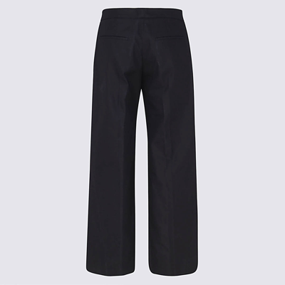 Shop Jil Sander Black Straight-leg Cotton Trousers In Blue