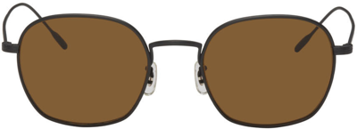 Shop Oliver Peoples Black Adès Sunglasses In Matte Black Sun