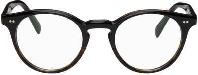 Shop Oliver Peoples Black & Tortoiseshell Romare Glasses In Black/362 Gradient