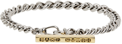 Shop Paul Smith Gold & Silver T-bar Bracelet In 82 Metallics