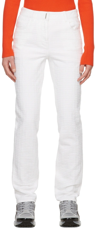 Shop Givenchy White Monogram Jeans In 100 White
