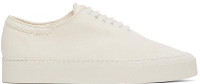 Shop The Row White Marie H Lace-up Sneakers In Milk