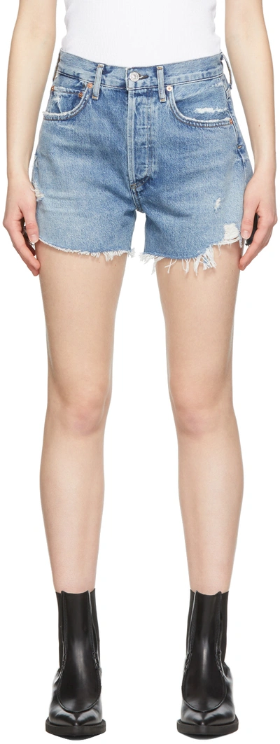 Shop Citizens Of Humanity Blue Marlow Vintage Shorts In Cape Cod