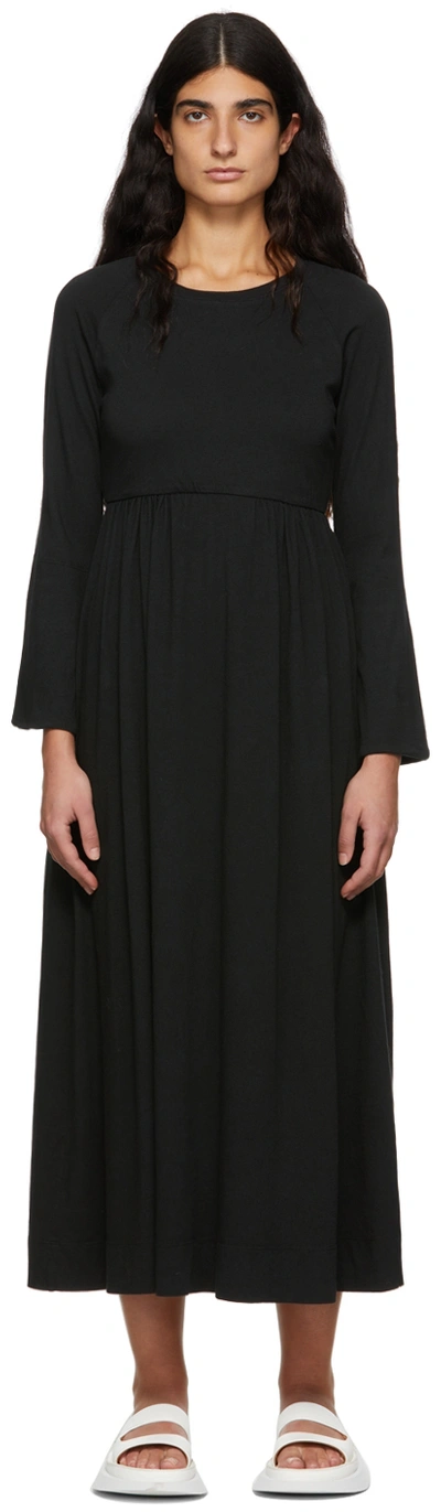 Shop Raquel Allegra Black Jersey Stevie Dress In Blk Black