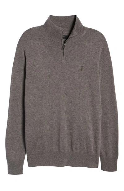 Shop Allsaints Kilburn Wool Blend Half-zip Pullover In Monument Grey