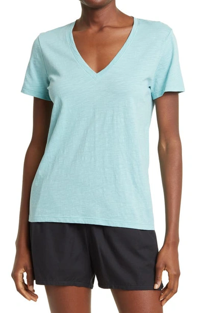 Shop Madewell V-neck Short Sleeve T-shirt In Steely Ocean