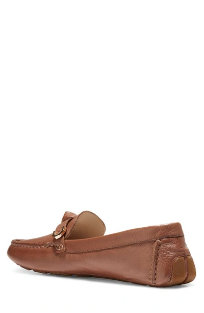 Shop Cole Haan Evelyn Bow Leather Driver In Pecan Grain