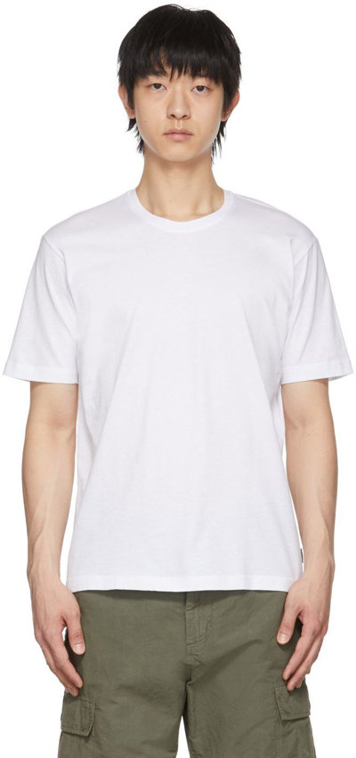 Shop Aspesi White Cotton T-shirt In 01072 - Bianco / Whi