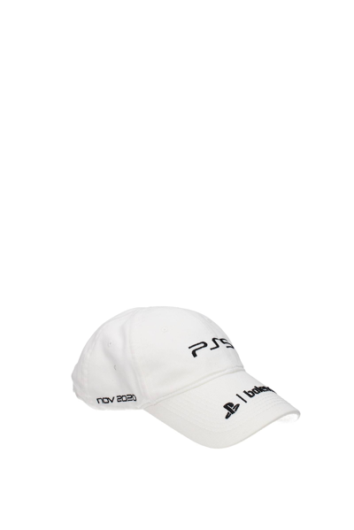 Shop Balenciaga Hats Ps5 Cotton Ivory In Beige