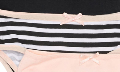 Shop Nordstrom Rack Kids' Hipster Cut Panties In Cat Face- Stripe Pack