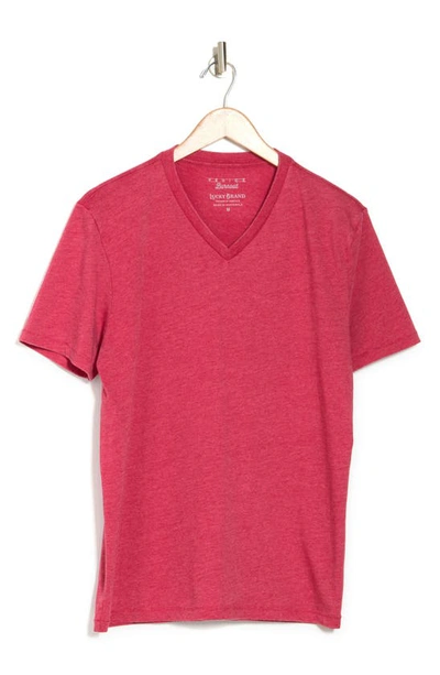 Shop Lucky Brand V-neck Burnout T-shirt In Tango Red