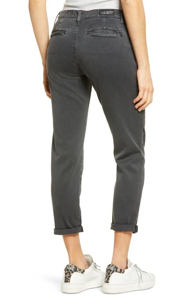 Ag Caden Crop Twill Trousers In Sulfur Twilight