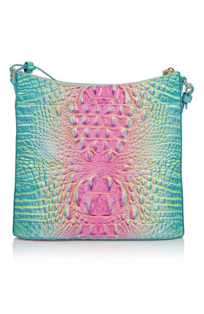 Shop Brahmin Katie Croc Embossed Leather Crossbody Bag In Cotton Candy