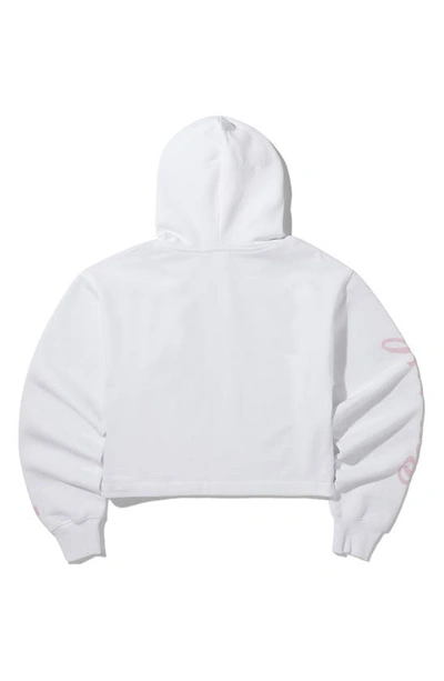 Shop Bts Themed Merch Gender Inclusive 'boy With Luv' Pullover Hoodie In White